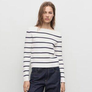 MANGO Fine-knit boat-neck sweater